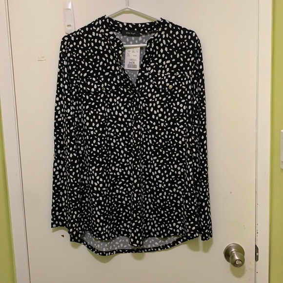 Erin Blair black and white polka dot blouse - Picture 1 of 3